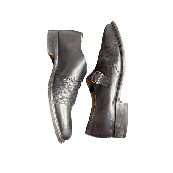 Vintage Vito Rufolo Men's Black Leather Imperial Loafers Cap Toe Monk Strap 10 - Picture 6 of 9